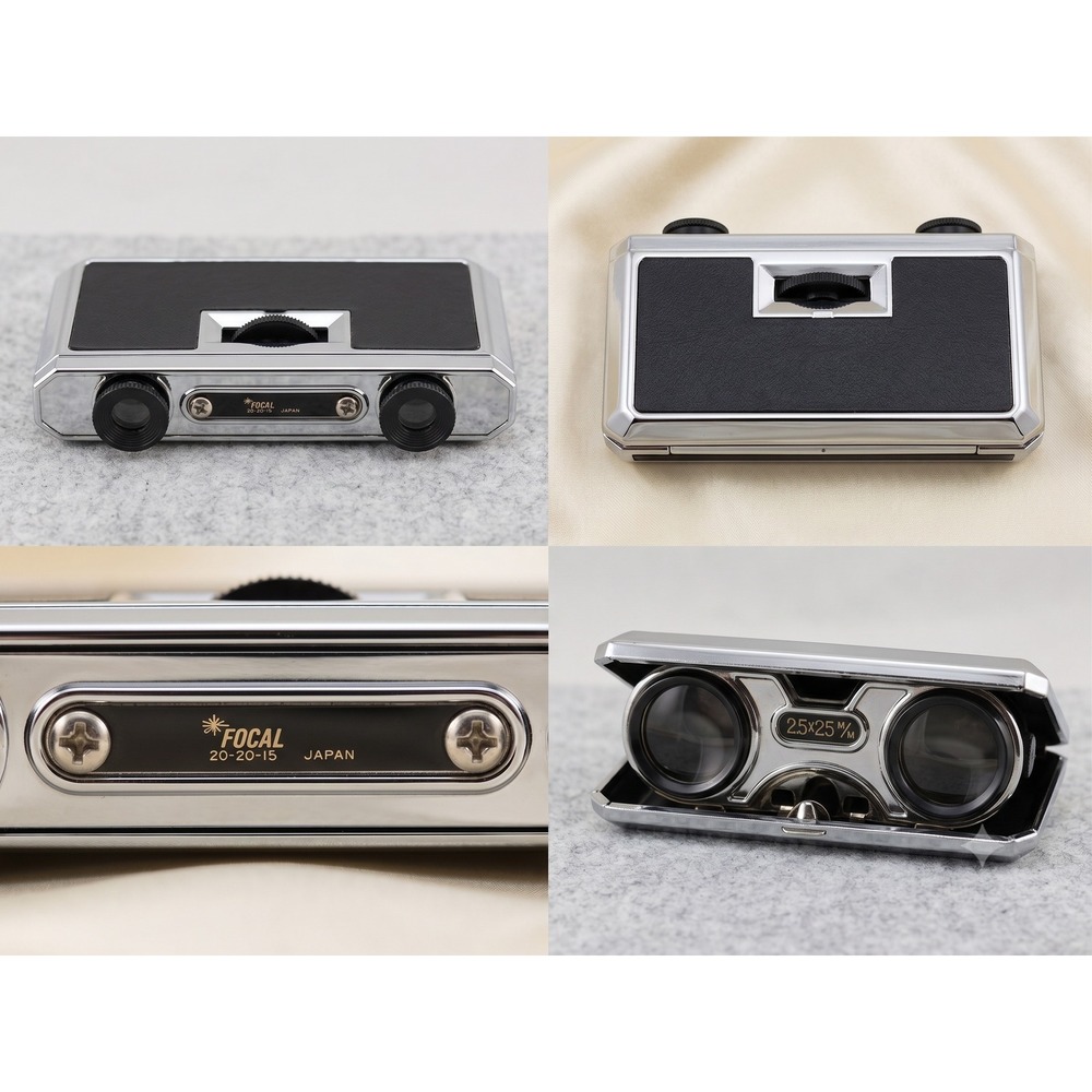 Focal 2.5x25mm Chrome Black Theater Folding Opera Glasses Binoculars